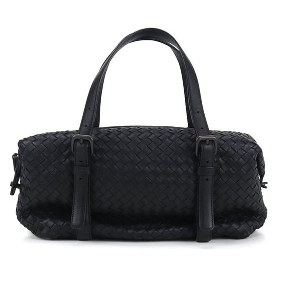 BOTTEGA VENETA Bottega Veneta Mini Boston Bag Intrecciato Women's Black
